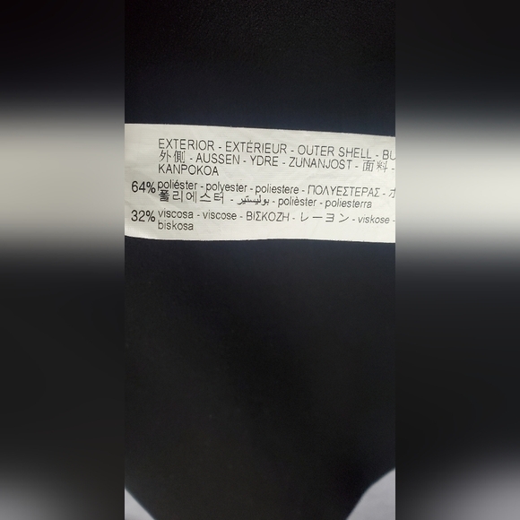 Zara Black Double Collar Duster formal Career Office Coat Jacket Blazer Size XL - Picture 6 of 7